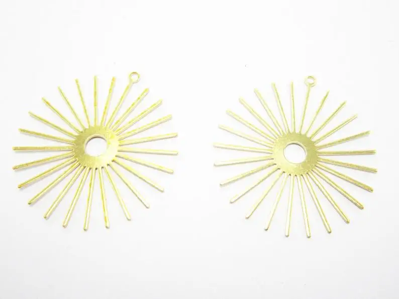 20pcs Brass sun charm, Earring charms, Earring accessories, Sun shaped brass connector, 32x30mm, Jewelry Making - R798