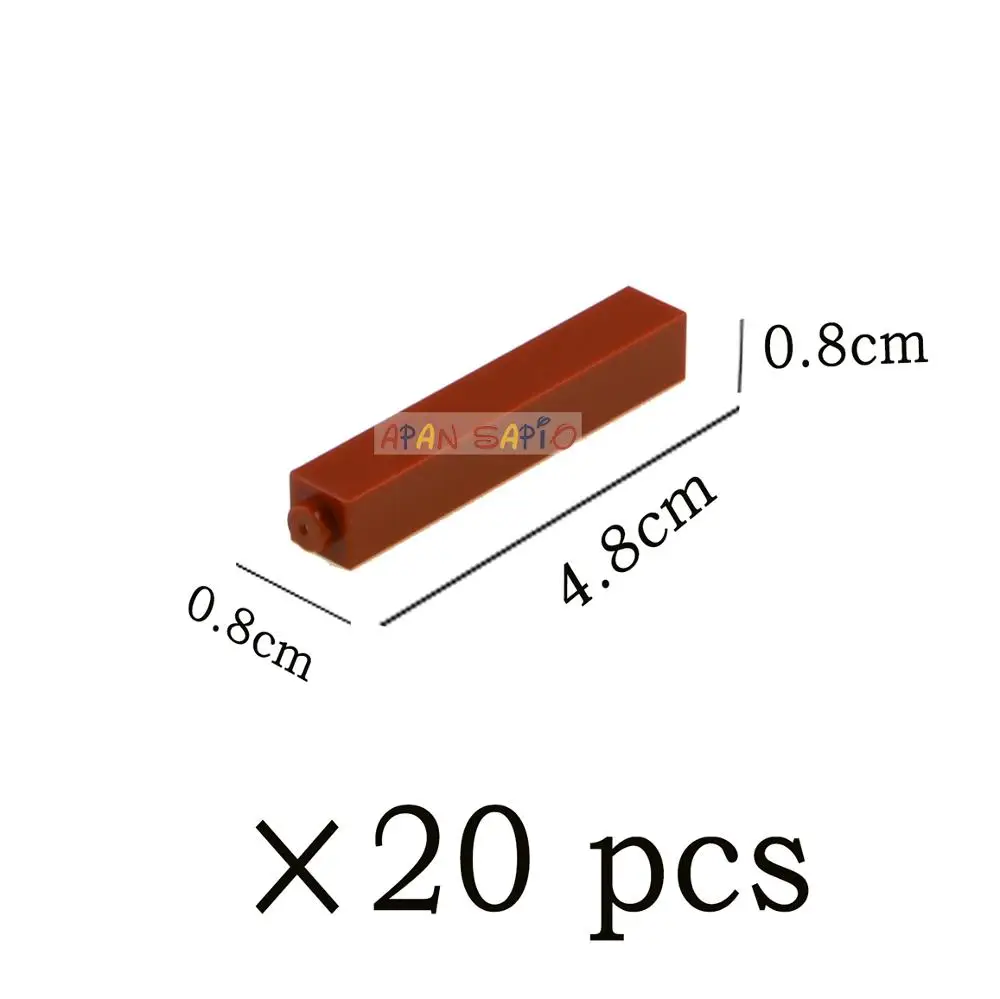 20 шт. DIY строительные блоки толстые кирпичи 1x1x5 точек развивающие творческие пластиковые игрушки для детей Совместимые бренды детские подарки