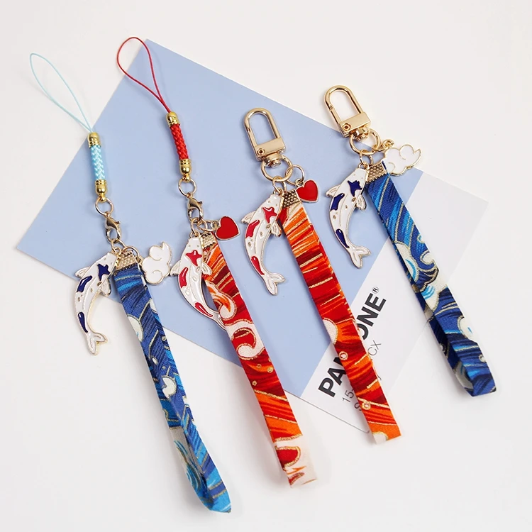 2024 Japan Traditional Koinobori Carp Fish Keychain Luckey Key Chain Car Bag wristband Pendent Mobile Airpods Accessories D442