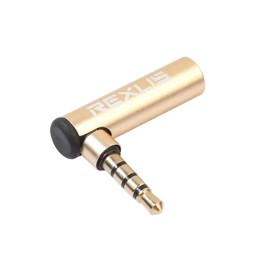Adaptador de conector de micrófono de Audio estéreo para teléfono y ordenador, Conector de clavija macho a hembra, 90 grados, chapado en oro, 3,5mm