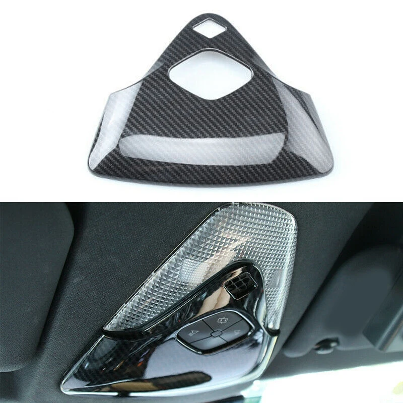 Steering Wheel Panel Garnish Cover for Toyota C-Hr Chr 2017 2018 Black & ABS Carbon Fiber Car Front Reading Light Cover