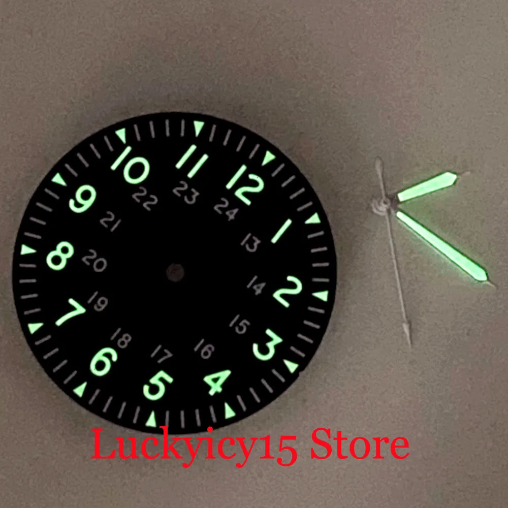 Green Luminous 29mm Black Sterile Watch Dial Fit NH35A NH36A SKX SRP ETA 2824 PT5000 ST2130 Automatic Movement Hands - Image 3
