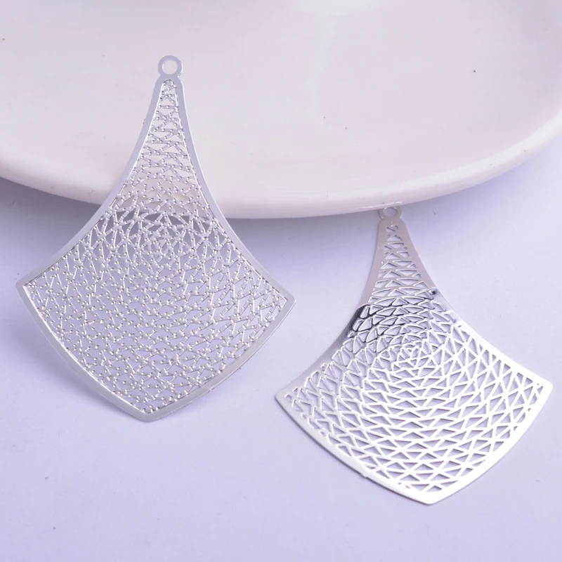 30 Stück AB5562 37*50mm Filigrane Geometrie-Anhänger Silberfarben Großer Anhänger DIY Schmuck Ohrring Herstellung – Detail 8
