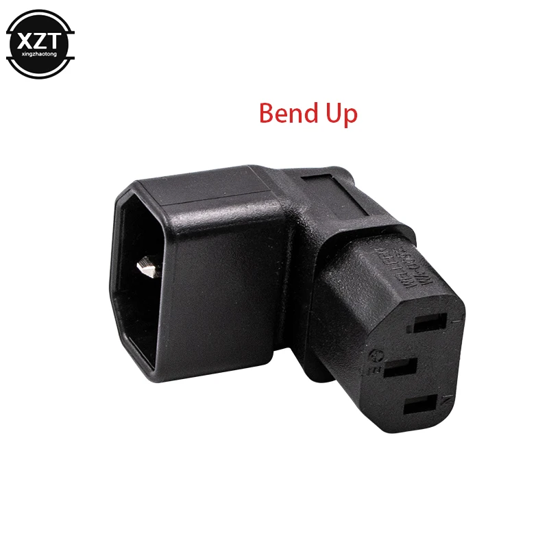 High Quality IEC 320 C14 Male to C13 Female 10A Power Adapter for LCD LED wall Mount TV IEC320-C14 to C13 2500W Down UP 90 Angle