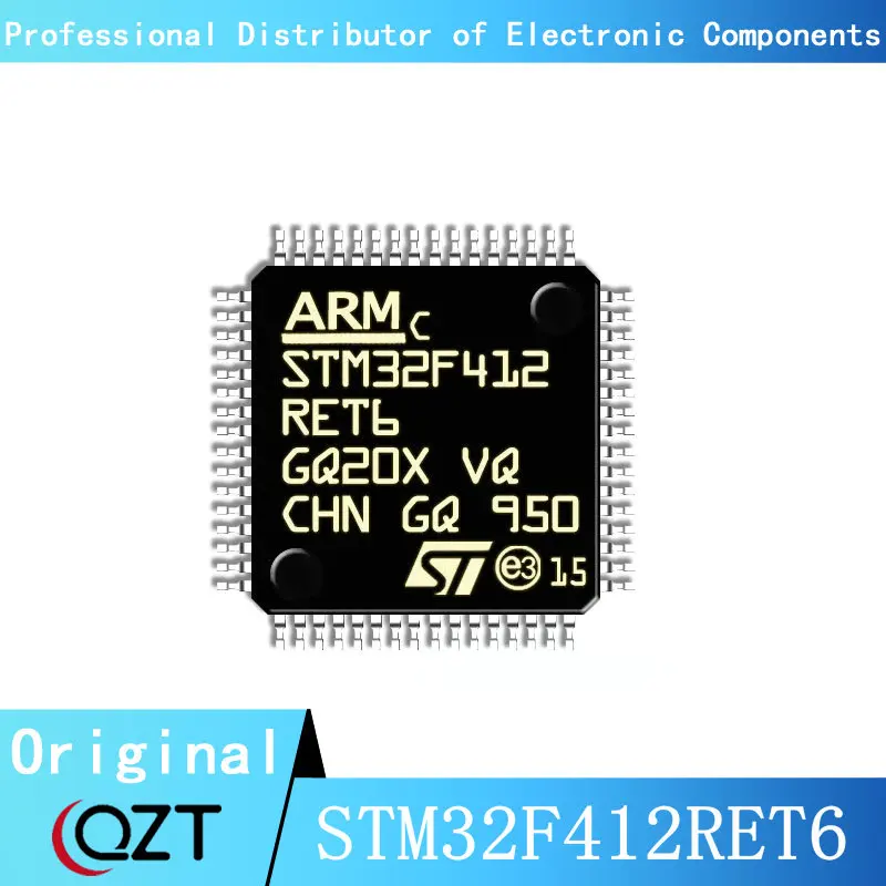 Chip de microcontrolador STM32F412 STM32F412RE STM32F412RET6, 10 unids/lote, LQFP-64, Nuevo punto