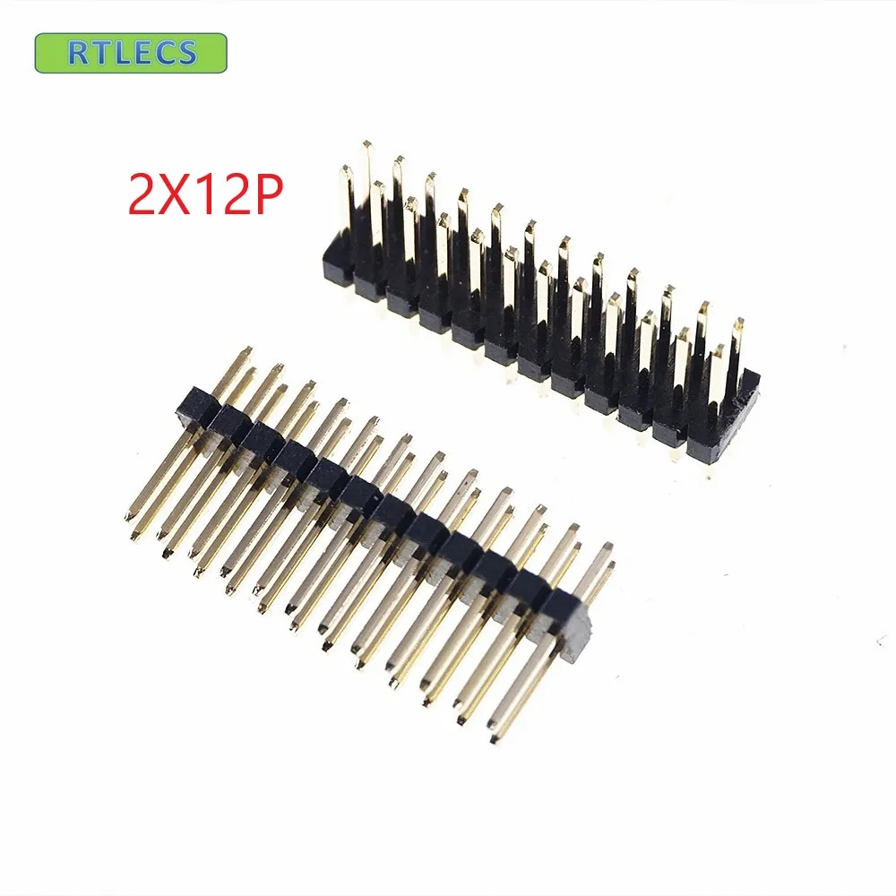 

1000pcs 2x12 P 24 pin 1.27mm Pitch Pin Header Male Dual Row Male Straight Gold flash Rohs Reach double rows pitch 1.27