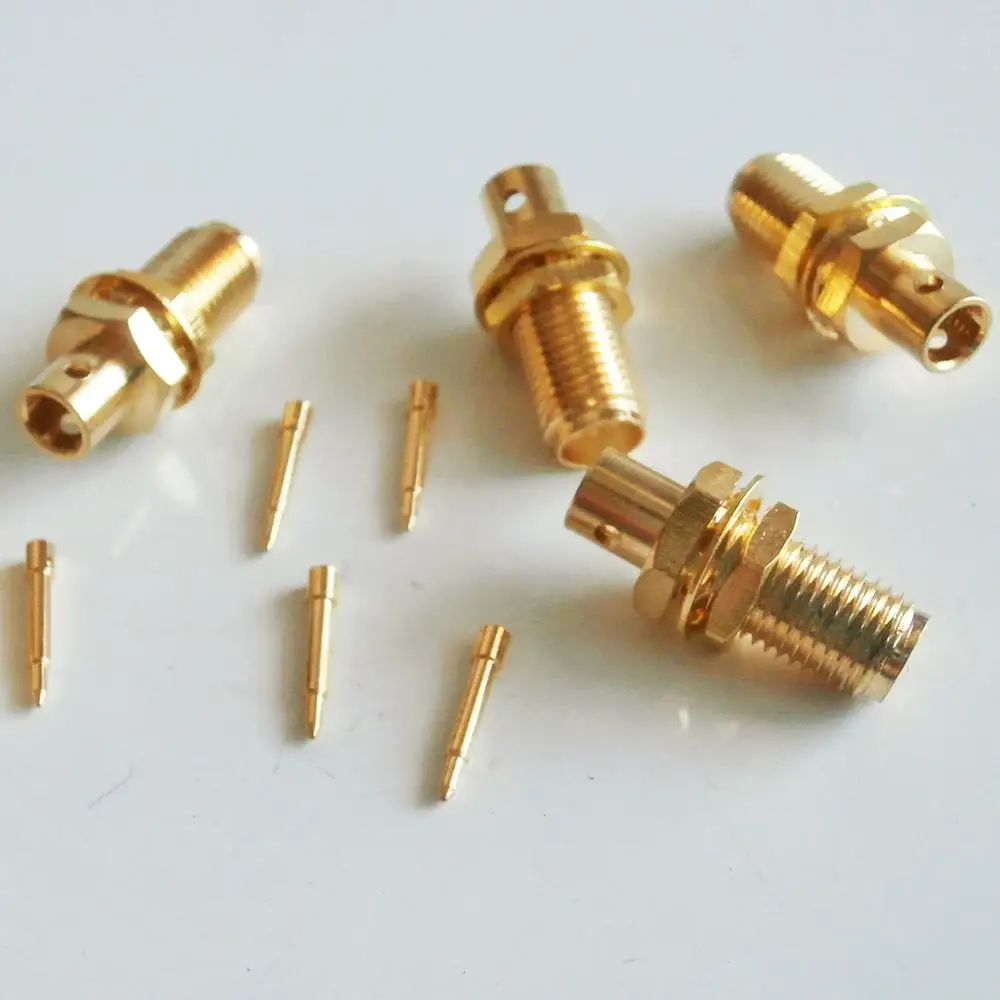 10X Pcs RF Connector RP-SMA RPSMA Female jack O-ring Bulkhead Panel Nut Solder semi-rigid RG402 0.141