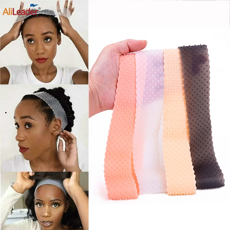 Alileader Wig Grip Headband Adjustable Silicone Band For Lace Frontal Wigs Silicone Band 22Cm High Elasticity Rubber Hair Band