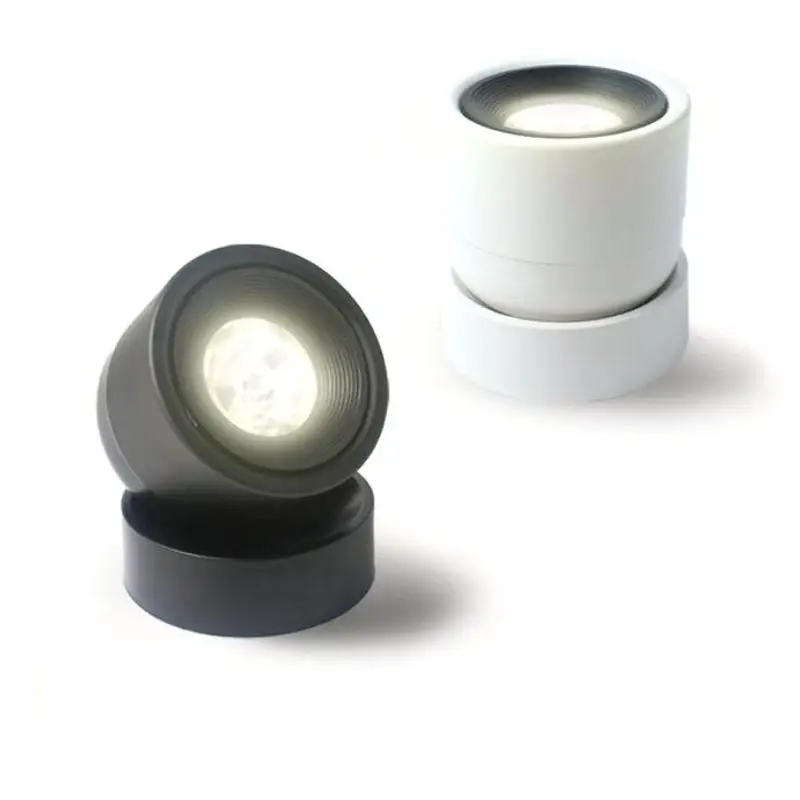 LED Ceiling Light Surface Mounted 360 Degrees Round Curve Rotation Lamp Cylinder Creative 10W Spot Light