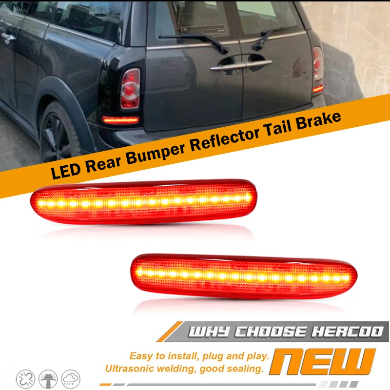 iJDM LED Bumper Reflector Lights For 08-14 Mini Cooper Clubman R55 Outlander, For Tail/Brake,Turn Signal Lights & Rear Fog Lamps