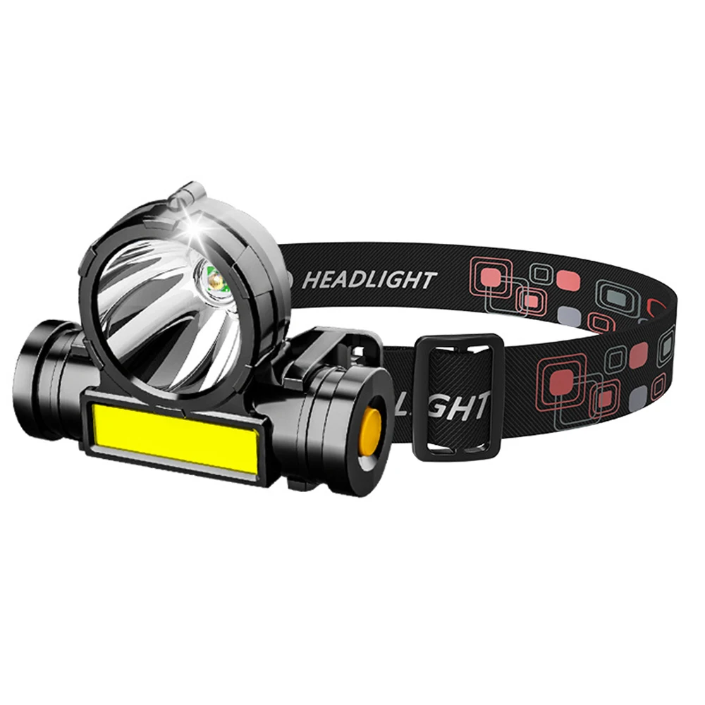 Super Rechargeable Headlight Cob Rechargeable Head-mounted Flashlight Led Fishing Waterproof Rechargeable Strong Headlight