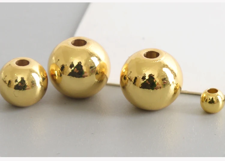 

14K small gold loose beads DIY accessories separate manual package gold transfer