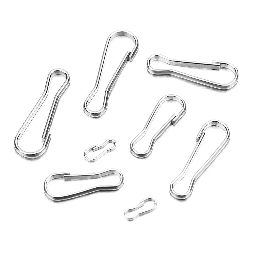30pcs 9 20 25 28mm Stainless Steel Snap Lanyard Clip Hook Gourd Buckle Keychain Camping Clasps Carabiner Hanging Buckle Keyring image 6
