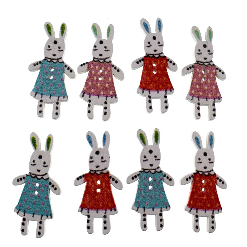 10/20pcs Mixed animals 2 Hole Wooden Buttons for clothing kids scrapbooking crafts DIY Baby Children sewing button Decoration
