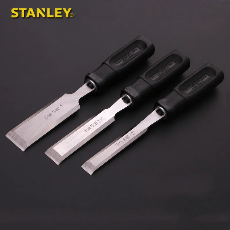 Stanley 3-piece Woodworking Tools Anti-slip Plastic Handle Chisel For Wood Carving Carpentry