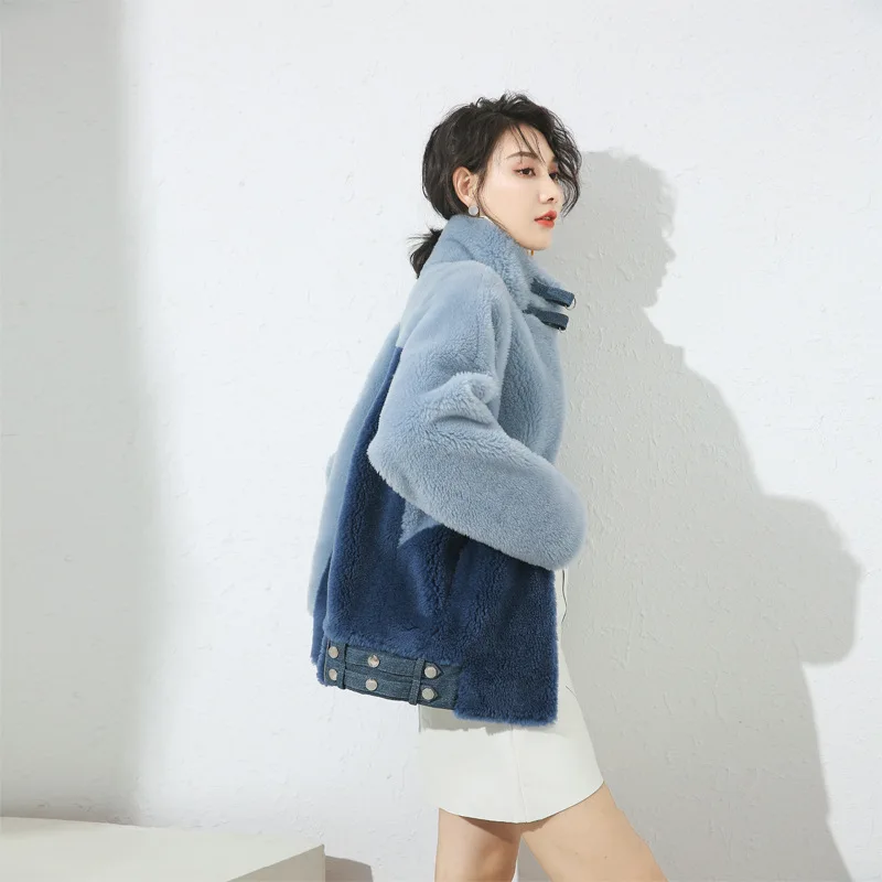 Autumn Winter Coat Women Clothes 2020 Sheep Shearing Real Fur Coat 100% Wool Jacket Women Korean Fashion Fur Tops 19015 YY2079