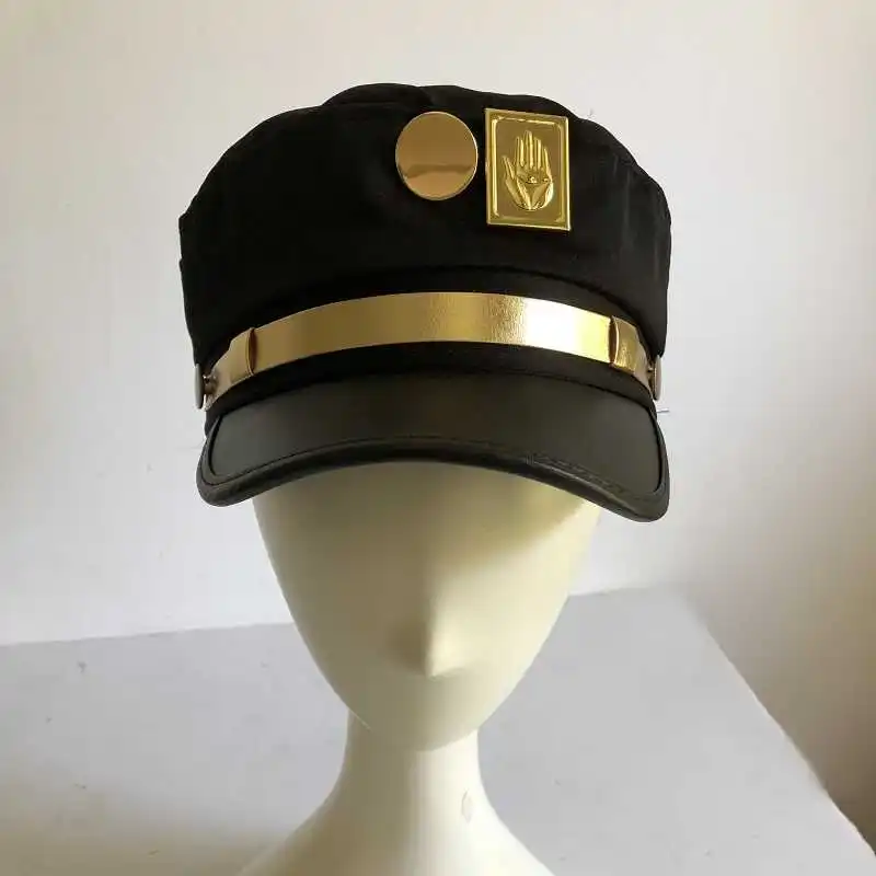 Sombrero de JoJo's Bizarre Adventure para sombrero para Cosplay, gorra de JOJO militar del ejército, insignias de animación alrededor de los accesorios