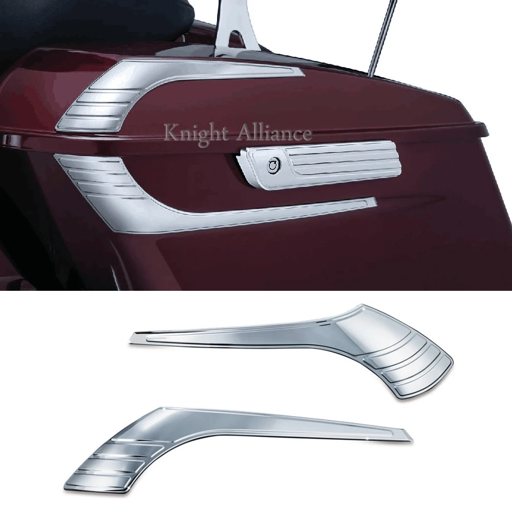 

Tri-Line Saddlebag Lid Accents Motorcycle Accessories Chrome FOR HARLEY Electra Road Street Glides Road Kings 2014 - 2020 2021