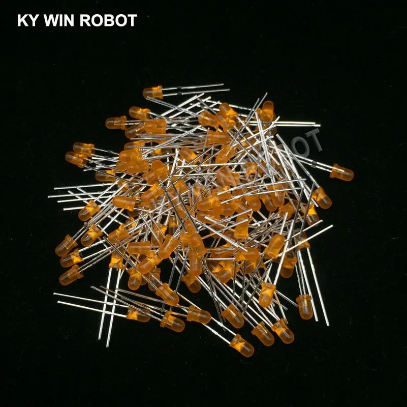 100 Stück 3mm LED-Dioden 3 mm Sortiment Weiß Grün Rot Blau Gelb Orange Rosa Lila Warmweiß DIY Leuchtdioden – Detail 14