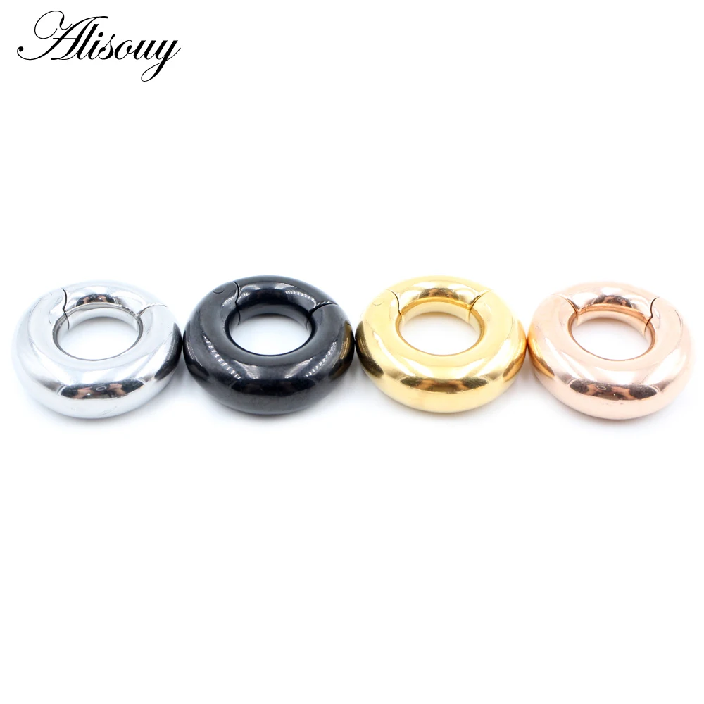 Alisouy 1PC Punk 316L Stainless Steel Magnetic Ear Weights Expander Stretcher Plugs Tunnels Gauge Earring Body Piercing Jewelry