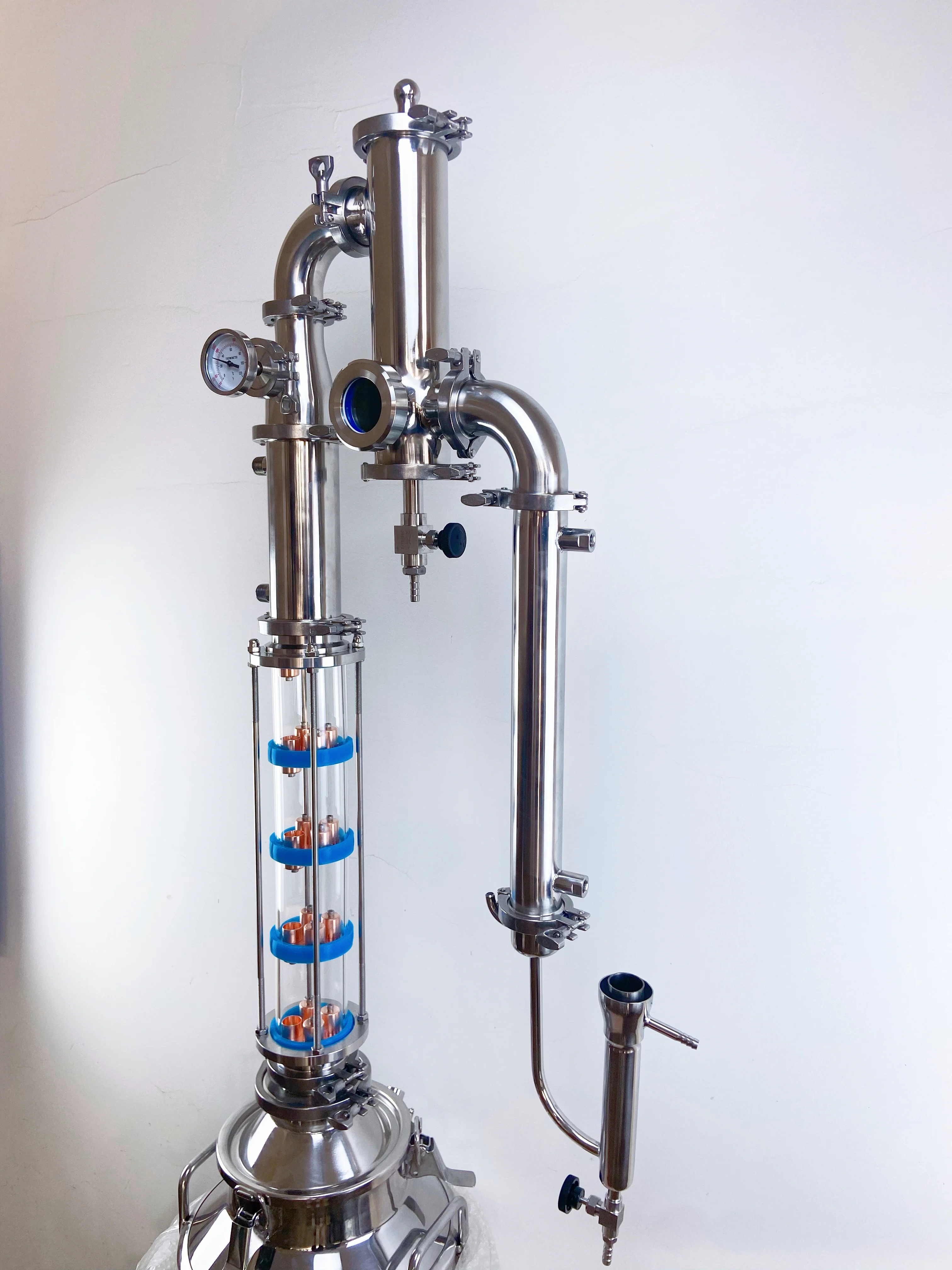 Imagem -02 - Coluna Destilador Sanitário Combinação de Torre de Refluxo com Pisos Coluna de Destilação e Conjunto de Cesta de Gin Novo 76 mm Od91