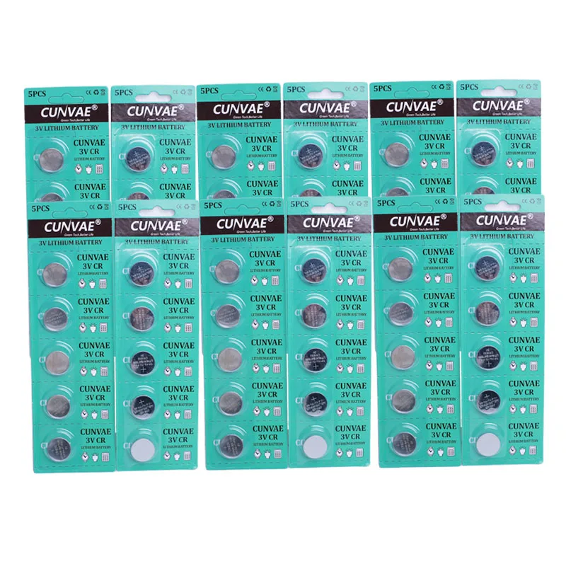 

100pcs cr2032 cr 2032 ECR2032 3V Lithium Battery For Watch computer Remote Control Calculator button cell coin battery