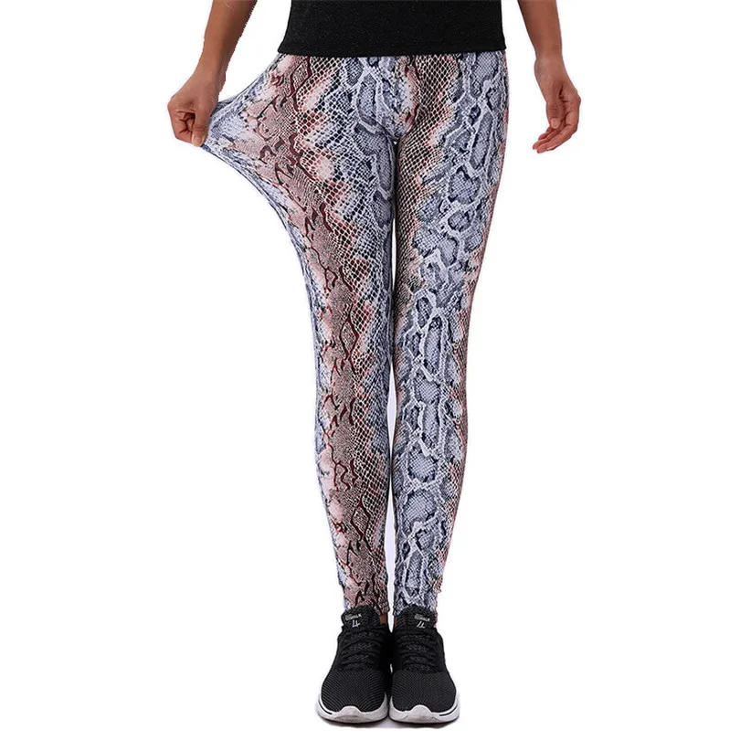 LJCUIYAO Tập Thể Dục Quần Legging Co Giãn Loài Rắn Nữ Legging Nữ Cao Cấp Tập Thể Hình Thời Trang Loài Rắn In Quần Thun Ôm Legging