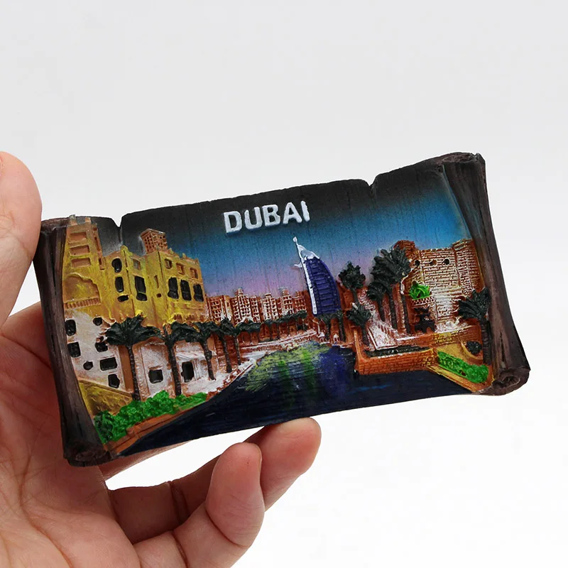 3D fridge magnets Dubai sailing Hotel souvenir magnetic refrigerator paste home decoration Dubai architecture Collection Gifts