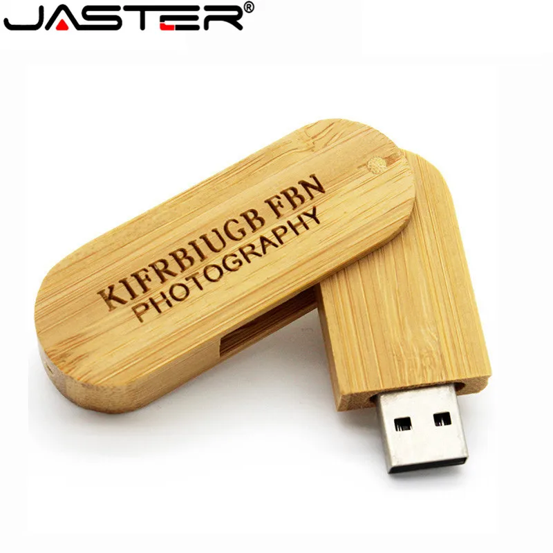 JASTER wooden portable Wood USB Flash Drive pen drive 4GB 16G 32GB 64GB Memory stick U stick wedding gifts free custom logo