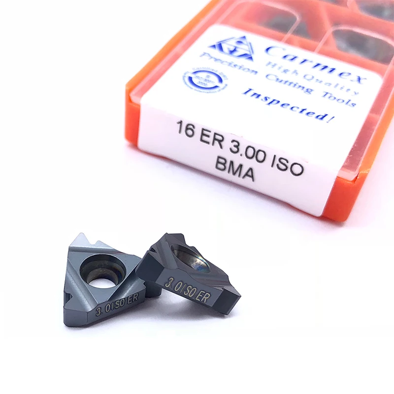 10pcs 16ER 16IR 0.5ISO 0.75ISO 1.0ISO 1.25ISO 1.50ISO 1.75ISO 2.0ISO 2.5ISO 3.0ISO 3.5ISO BMA 외부 나사 CNC 카바이드 인서트