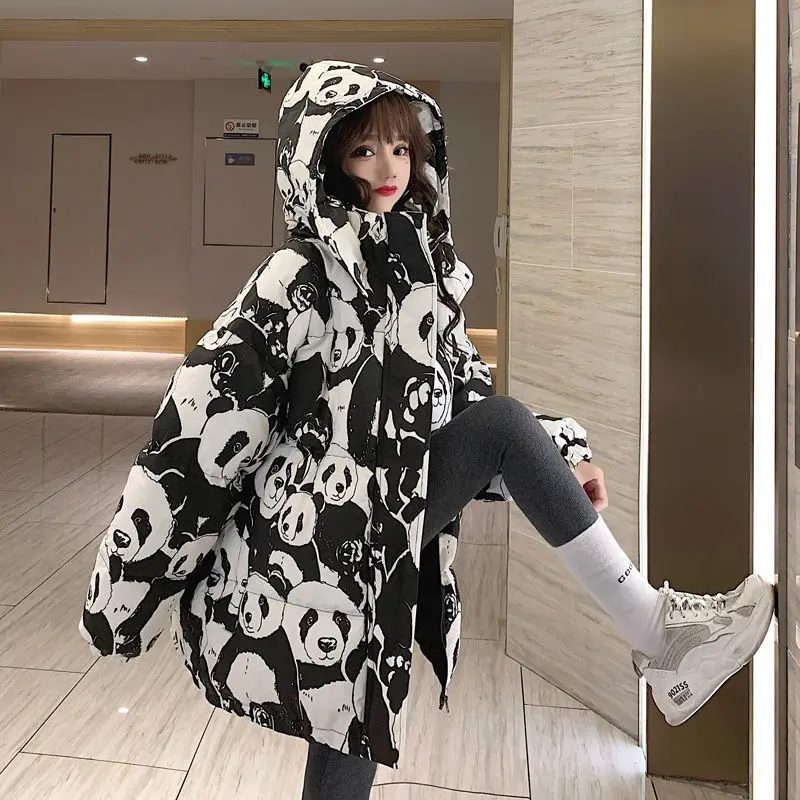 New 2024 Women Short Jacket Winter Thick Hooded Cotton Padded Coats Female Korean Loose Puffer Parkas Ladies Oversize Outwear