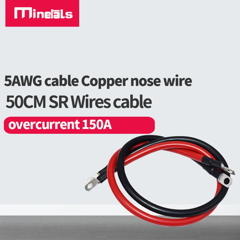 سلك السيليكون مع النحاس الأنف 5awg 50 سنتيمتر m8 البطارية ربط خط البطارية كابلات الموصلات
