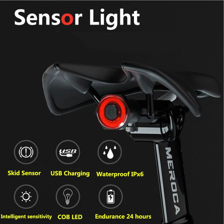 Bicycle Light Cycling LED Road MTB Bike Lights Rear Light Saddle Seatpost IPX6 USB Charging Taillights Enfitnix hot selling 2019