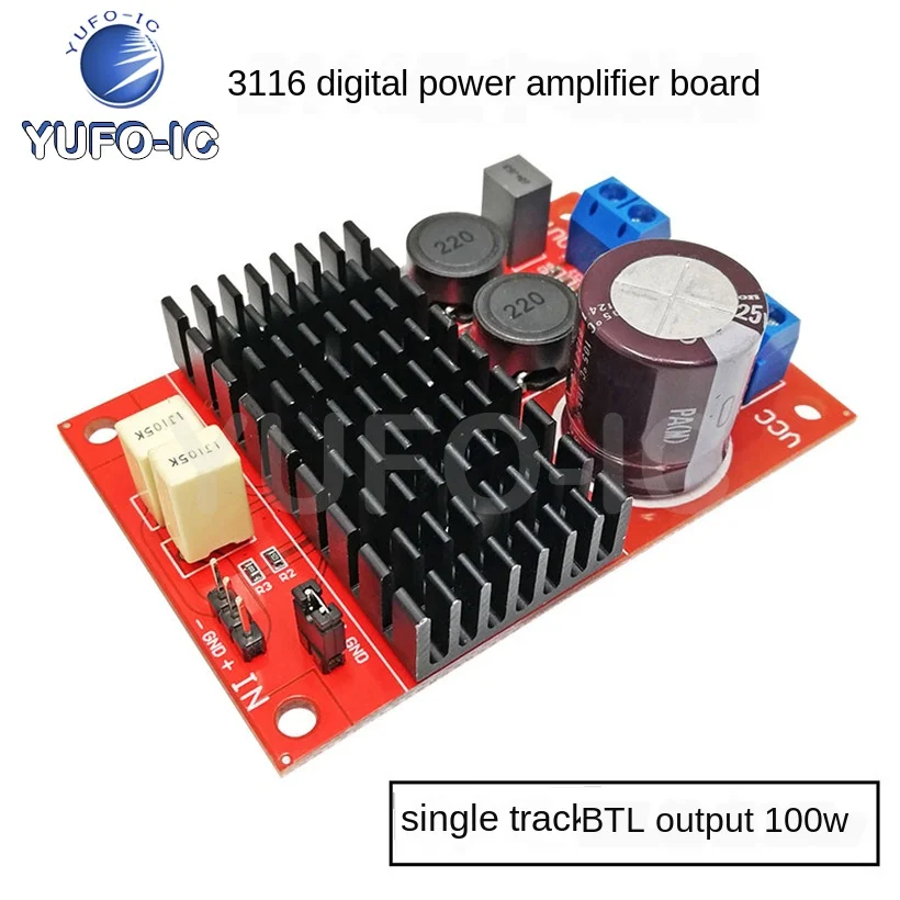 

Free Ship 3pcs TPA3116 Digital Power Amplifier Board Mono BTL Output 100W DC12V-24V-Power Audio Amplifiers