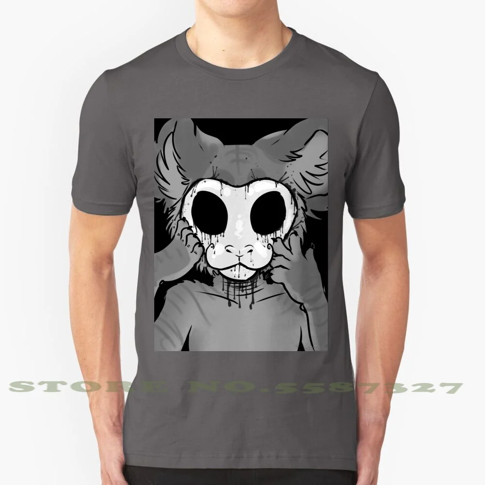 Behind The Mask 100% Cotton T-Shirt Identity Mask Anthro Anthropomorphic Furry Tiger Robot Android Doll Bleed Bleeding Blood