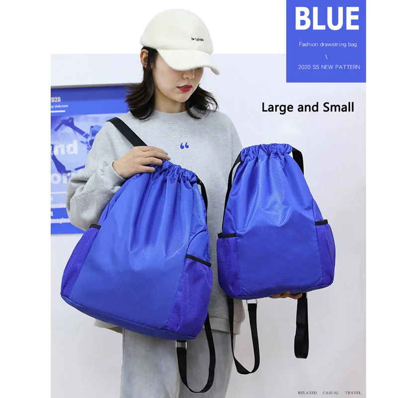 Outdoor Waterproof Soft Swimming Bag Fitness Gym Hiking Backpack Double Shoulder Bag Beach Camping Drawstring Pouch