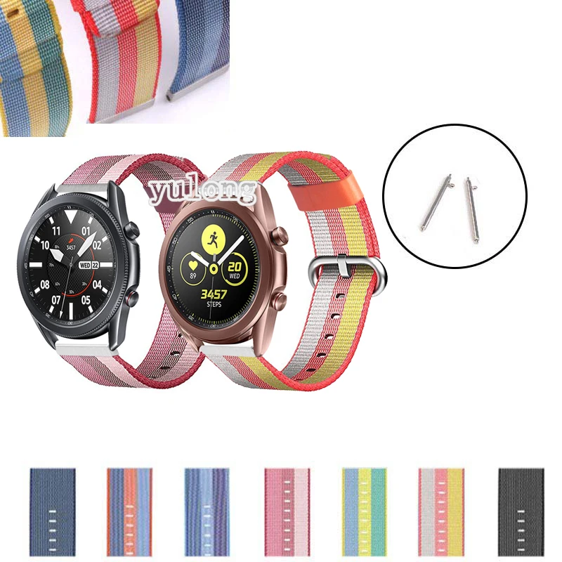 المنسوجة النايلون حزام (Band) ساعة حزام ل سامسونج غالاكسي Watch3 41 مللي متر 45 مللي متر ساعة ذكية استبدال سوار معصمه ل ساعة 42 مللي متر 46 مللي متر