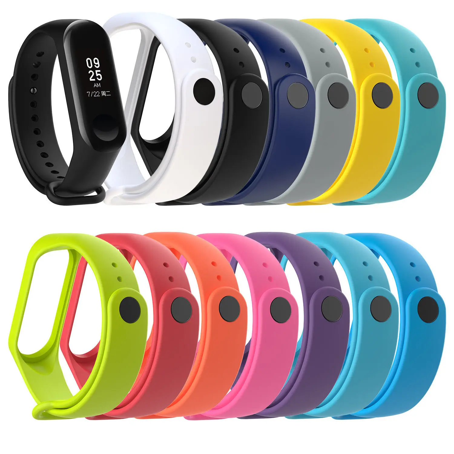 

Solid color silicone strap For Xiaomi Mi band 3 4 5 Bracelet Replace wrist strap for xiaomi band 5 4 3 watch band Accessory