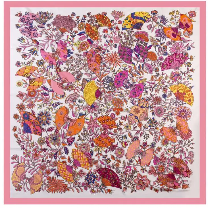 2021 New Luxury Brand Silk Scarf Women Print Square Shawl Hijab Scarfs Female Fashion Shawls Scarves For Ladies 130*130cm