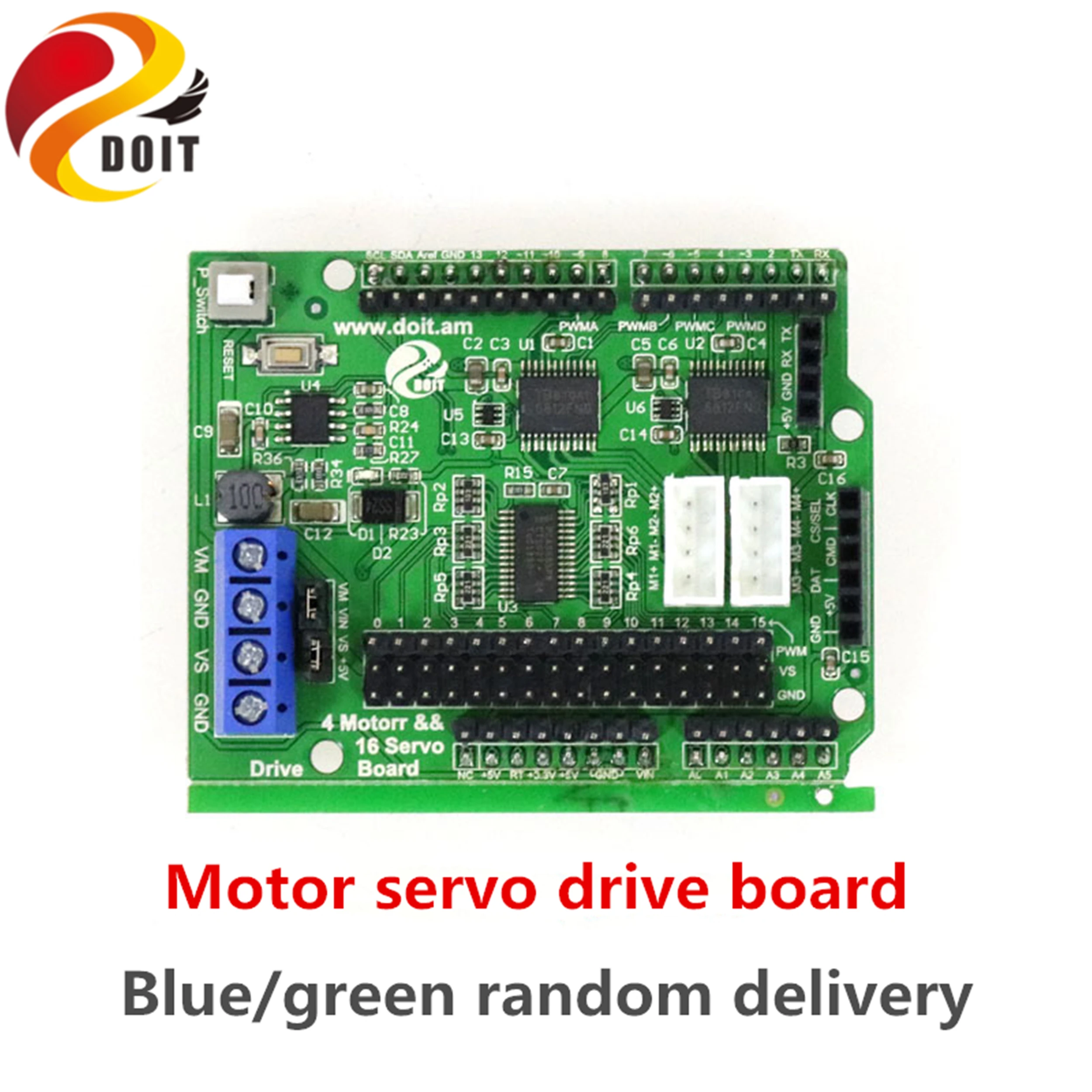 SZDOIT Wifi/Bluetooth/Kit de Control de manija Servo de 16 canales y placa de accionamiento de Motor de 4 canales + placa de desarrollo Robot RC para Arduino