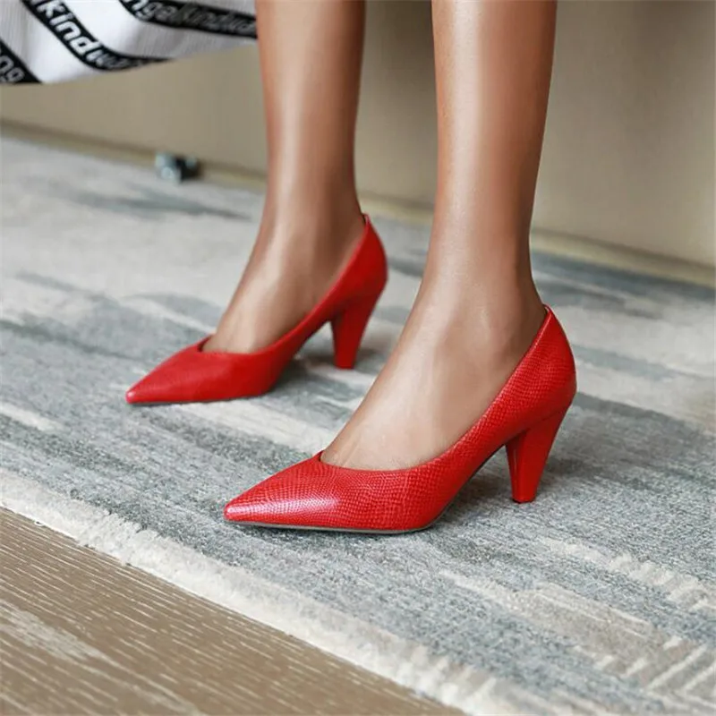 

New Casual Daily Women Pumps Stiletto High Heels 8cm Solid Color Pointed toe Office Shoes High Quality Women Shoes Large Size 43