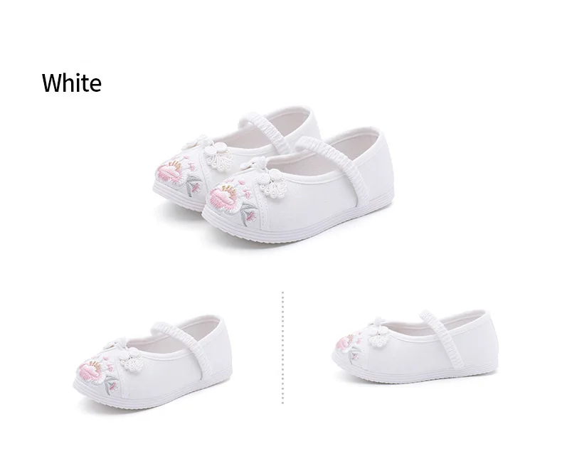 2023 New Chinese style children's embroidery shoes retro fashion children's shoes spring and autumn celebrity dance shoes 25-36