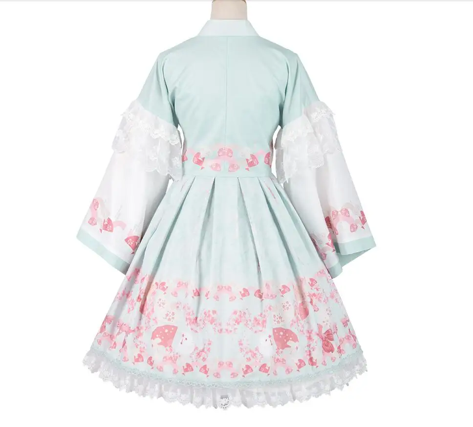 Robe Lolita Sakura JSK + plume, Design mignon Kawaii, deux pièces, princesse japonaise rétro, robe de soirée