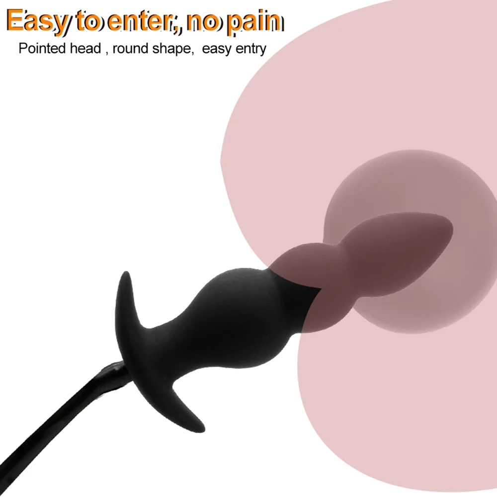 Adult Products Expandable Butt Plug With Metal Ball Silicone Massager Sex Toys for Women Men Inflatable Anal Plug Dilator