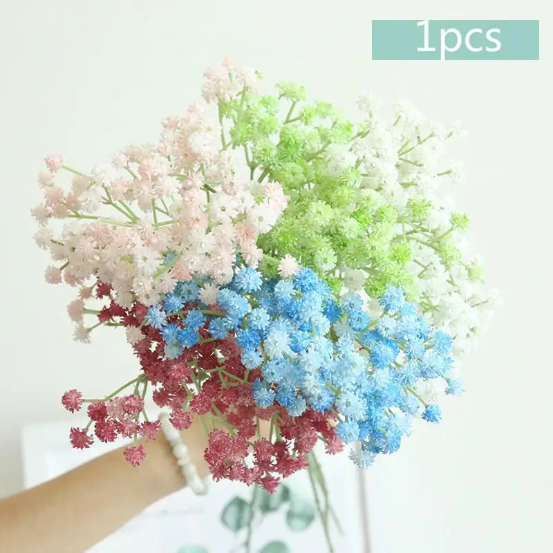 1Pcs  62cm DIY Artificial Baby Breathing Flower Gypsophila Fake Silicone Plants Wedding Decor Home Flower Arrangement