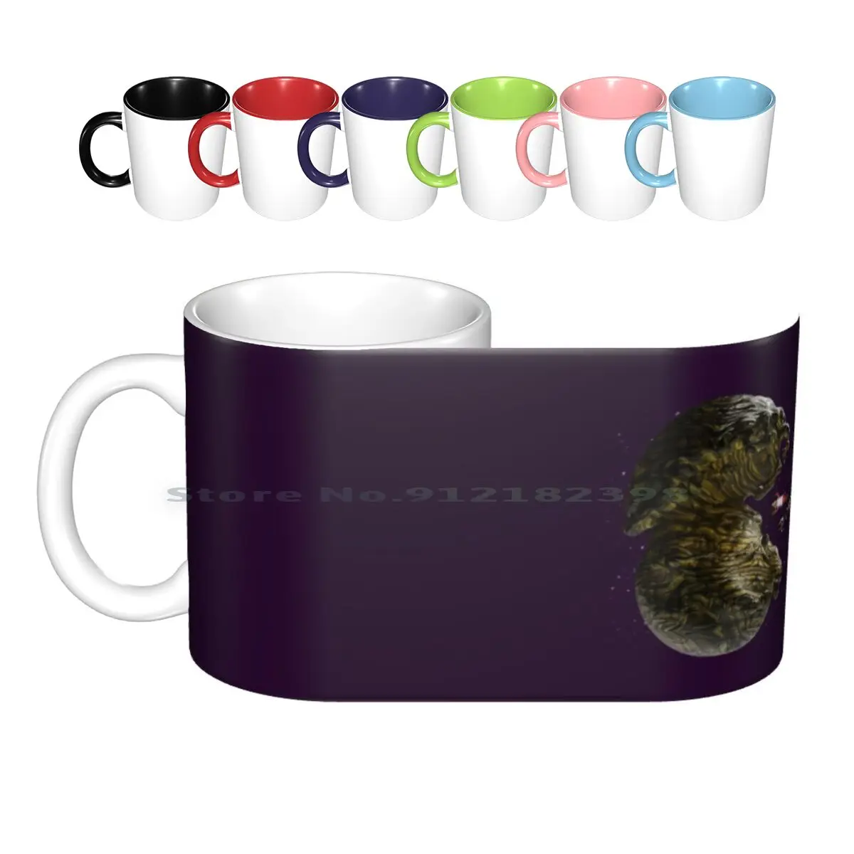 Alternate Universe Ceramic Mugs Coffee Cups Milk Tea Mug Video Games Sci Fi Weird Creepy Planet 3d Model Creative Trending