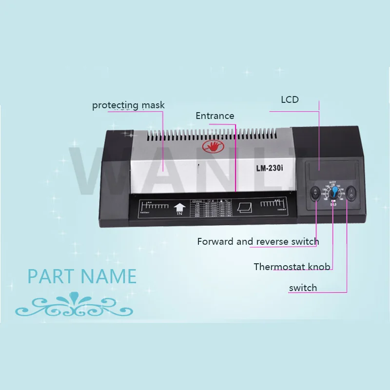 LM230i Office and Household Laminator Thermal Laminating Machine A4 Photo Photo Quick Preheating 4-roll System Laminating Machin