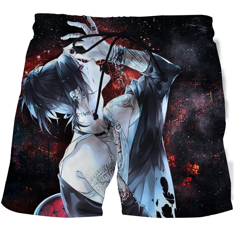 Pantalones cortos de playa finos para hombre, ropa de calle con estampado 3D de Anime, Tokyo Ghoul, Hip Hop, holgados, informales