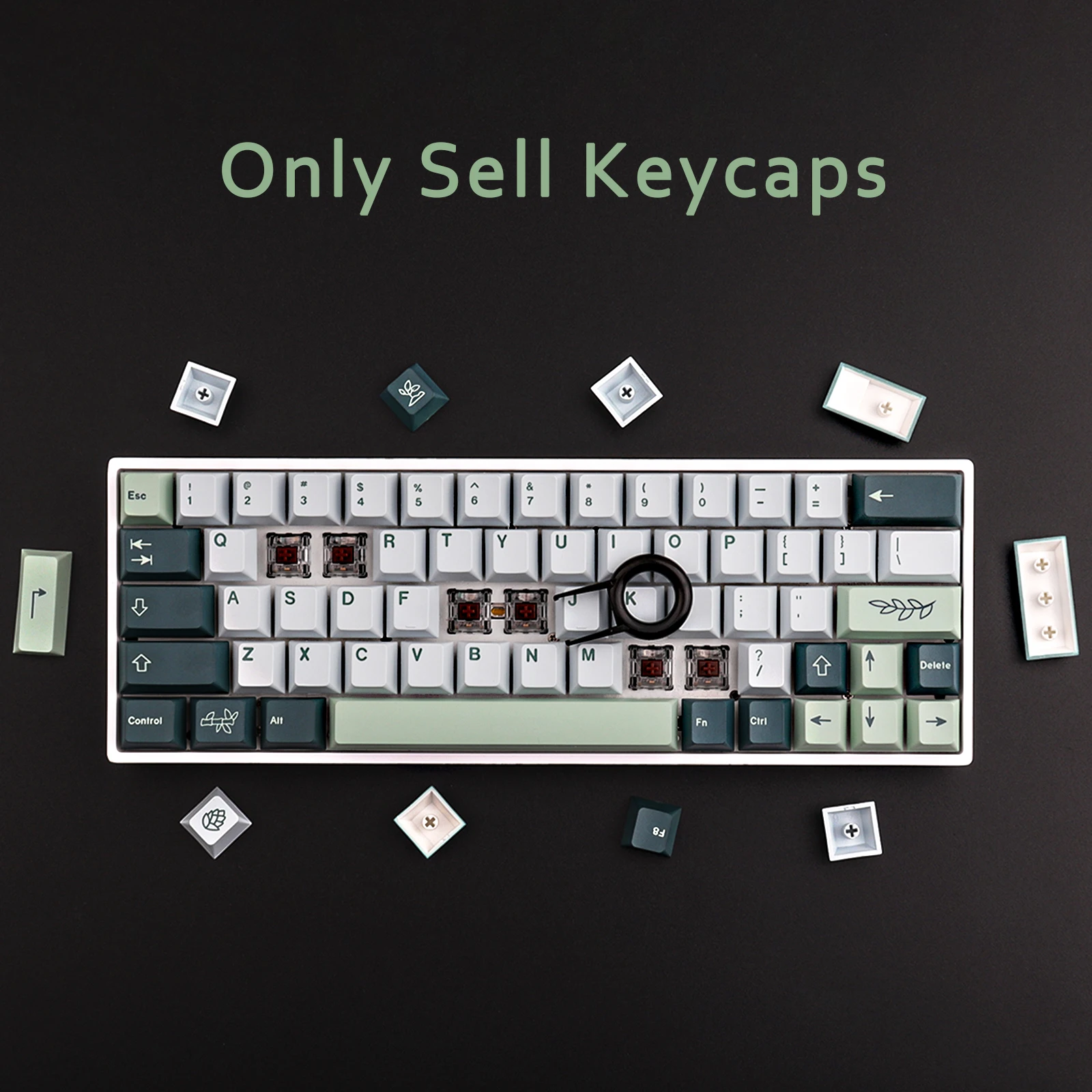 GMK-teclas Botanical PBT personalizadas, accesorio para teclado mecánico, perfil de cereza, DYE-SUB, 61, 64, 84, 135, diseño, 108 teclas