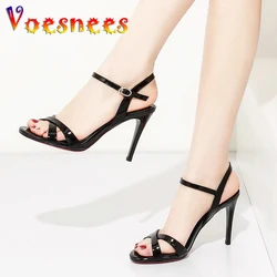 2022 Black Women Slippers Summer Heels Party Sandals Sexy Bottom  Ladies Party Shoes Thin Heels Stiletto Slides  Stripper Shoes